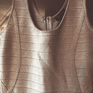 Formal Bandage Dress Inc International Champagne Gold Mini Medium